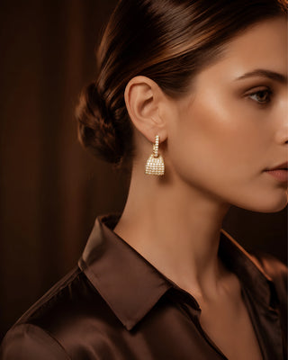 Cute Basket Pattern Gifting Gold Plated Earrings - Mitra - Zevarly (image 3)