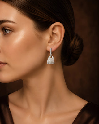 Beautiful Basket Dailywear Rhodium Earrings - Tushti - Zevarly (image 3)