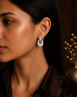 Beautiful Cutie Dailywear Rhodium Earrings - Zeena - Zevarly (image 3)