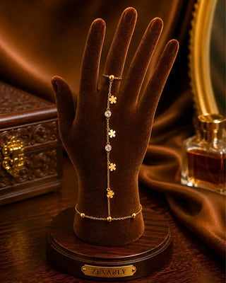Floral Solitare DemiFine HathPhool - Mouli - Demi Fine Bracelets | Zevarly (Image 1)