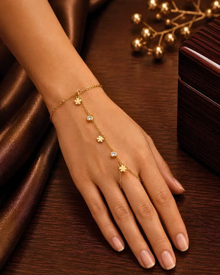 Floral Solitare DemiFine HathPhool - Mouli - Demi Fine Bracelets | Zevarly (Image 2)