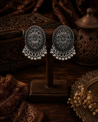 Royal Jharokha Oxidised Earrings - Amba