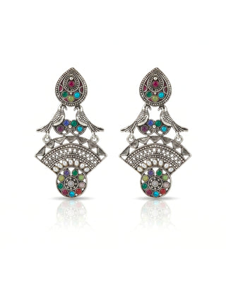Nature Inspired Oxidised Earrings - Aashiana