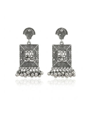 Royal Window Palace Oxidised Earrings - Jharokha