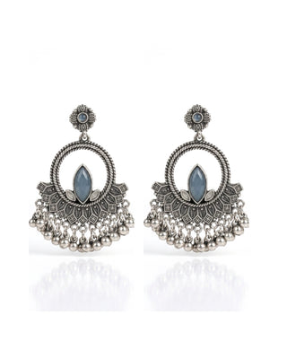 Godess Inspired Mint Oxidised Chandbali - Tiki