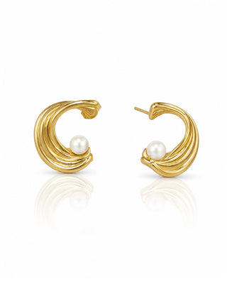 Designer Pearl Wave DemiFine Earrings - Britney