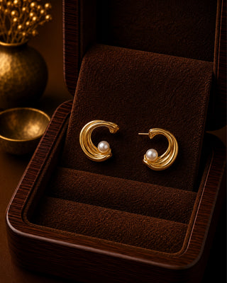 Designer Pearl Wave DemiFine Earrings - Britney