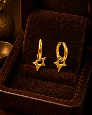Star Trendy Bali Pattern DemiFine Earrings - Amora