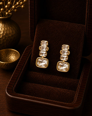 Crystal Octo Drop DemiFine Earrings - Hunaira