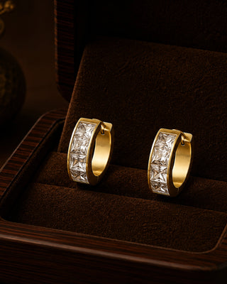 White Stone Channel DemiFine Earrings - Palki