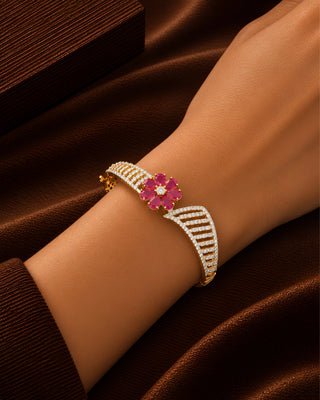 Ruby Openable Free Size AD Bracelet - Rashmika