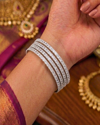 Princess CZ 4 pcs Bangles Set - Nikita