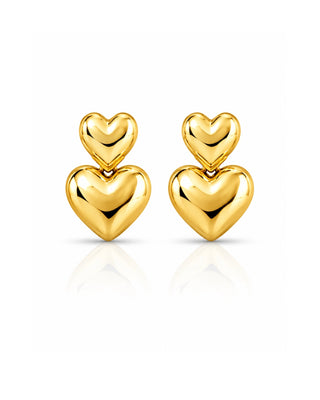 Two Floor Heart Radiance DemiFine Earrings - Ishani