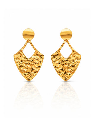 Gold Elegant Long AntiTarnish Aura Earrings - Ridhima