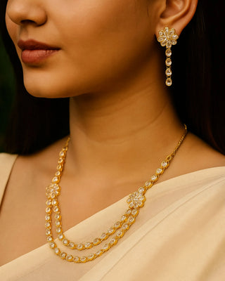 Zevarly Jancy Wedding Two-Line Necklace Set