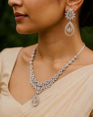 Zevarly Swarnika Two Layer Partywear Necklace Set