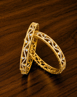 Zevarly Mahika Gold-Plated Bangles