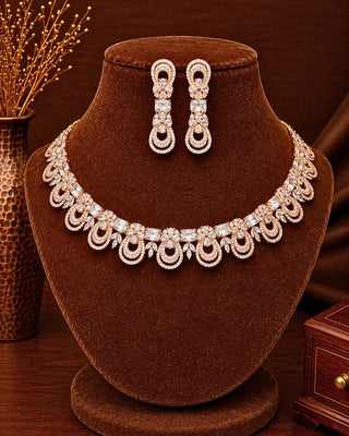 Rose Plated Necklace Set - Iqra