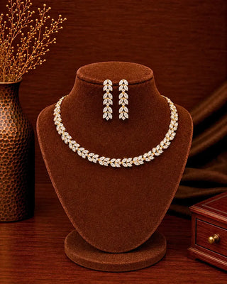 Two Line Marquees Beautiful Necklace Set - Shaila
