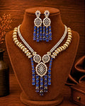 Zevarly Mehak Grand Festive Blue Necklace Set