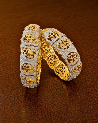 Zevarly Gayatri Broad Openable Ad Bangles