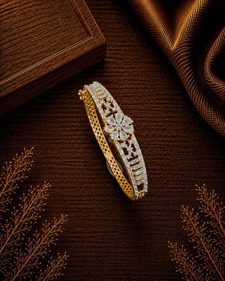 Zevarly Sadhna Floral Openable AD Bracelet