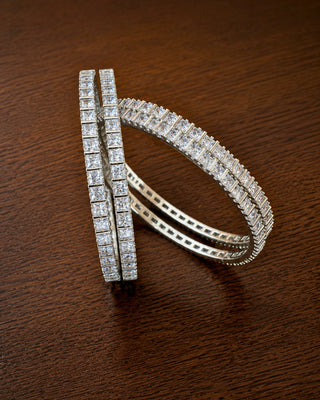 Zevarly Nikita Princess CZ 4 pcs Bangles Set