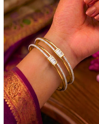 Sleek Stylish Star CZ Bangles - Chitra