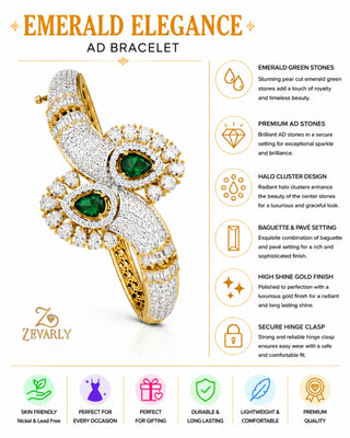 Emerald Elegance AD Bracelet -Chavali