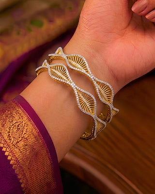 Light Weight Premium Swirl Designer Bangles Set - Siyaara