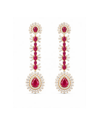 Zevarly Rubi American Diamond Earrings