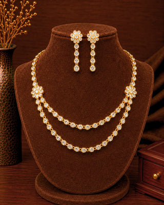 Zevarly Jancy Wedding Two-Line Necklace Set