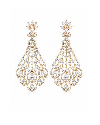 Zevarly Aliaa Feather special AD Earrings