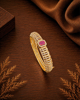 Zevarly Ruby Red pleasing Openable AD Bracelet