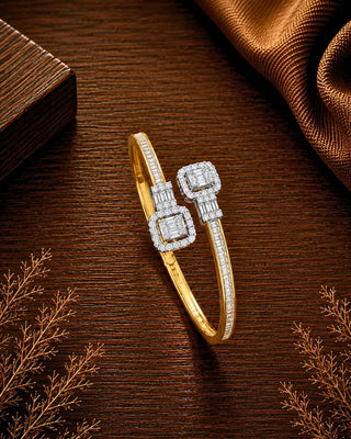 Dual Square Sparkle AD Bracelet -Sreena
