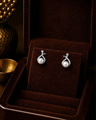 DemiFine Grace Rhodium Chain Earrings - Janani