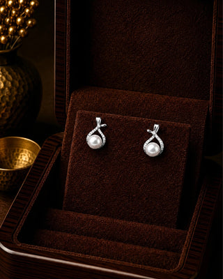 DemiFine Grace Rhodium Chain Earrings - Binani