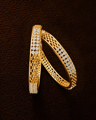 Zevarly Classic American Diamond Bangles Set