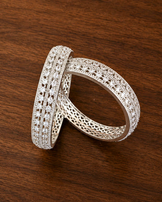 Zevarly Darshika Silver Plated Bangles