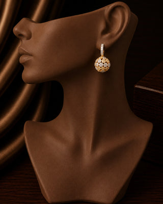 Zevarly Shaira Ad Two Tone Earrings