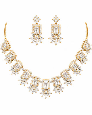 Zevarly Anita Gold-Silver Plated Necklace Set