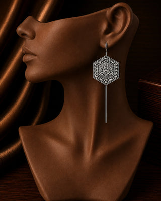 Zevarly Ishira Glow Oxidised Earrings
