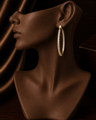Zevarly Saanvika Ad Slick Hoop Earrings