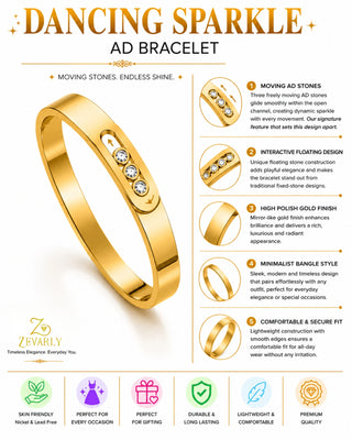 Zevarly Tanayaa Lustre Divine Real Gold Plated Bracelet