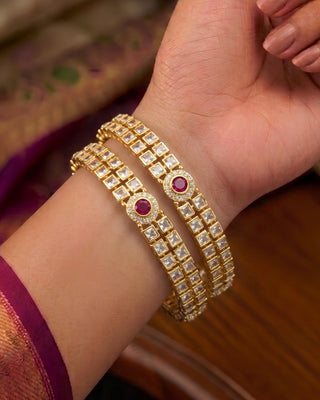 Zevarly Mandana Kundan Princess AD Bangle