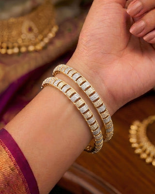 TwoTone Gracious Partwear Beautiful AD Bangles - Samkriti