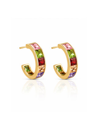 Multi Stone Channel DemiFine Earrings - Prema