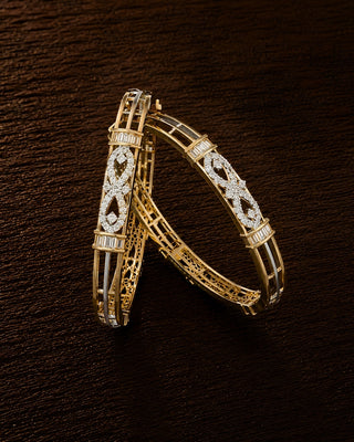 Teen Taar Ganga Jamuna Latest Floral Bangles - Sigma