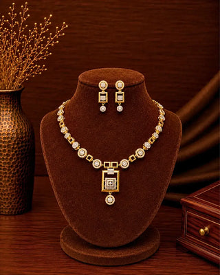 Turkish Gold and Silver Artistic Necklace Set - Vihana