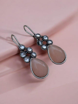 Urvi Oxidized Earrings - AD Earrings | Earring Pair Close-Up | Buy Online India | Zevarly